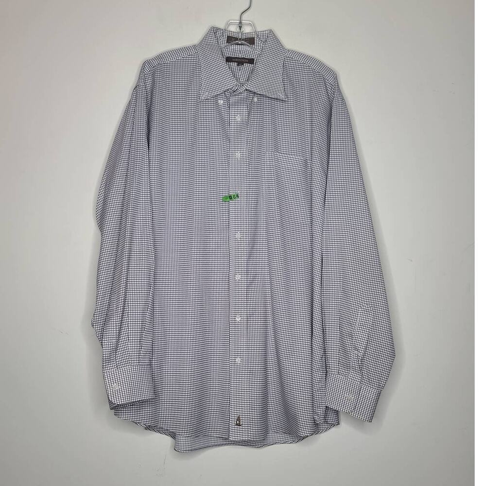 Nordstrom black check long sleeve button down shirt - 17.5 35